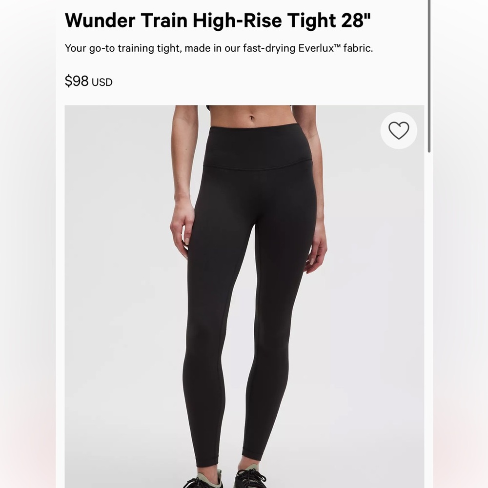 Lululemon wunder train high rise tight 28”